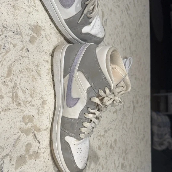 Jordan Women's Gray and Cream High-Top Sneakers - Picture 3 of 7